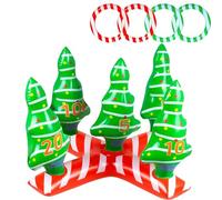 Christmas Ring Toss Game Inflatable Christamas Tree Rings Toss Toys,Christmas Toss Games Props Christmas Game for Kids,Adult Family Xmas Indoor Party ,Christmas Stocking Filler Games
