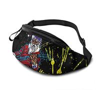 Christmas Rock Guitar Santa Tasca a Tracolla Regolabile Borsa a Tracolla Borsa sul Petto per Viaggiare Escursionismo Ciclismo Corsa