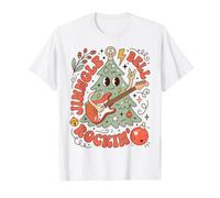 Christmas Rock Jingle Bell Guitar Holiday Humor Maglietta