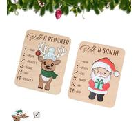 Christmas Roll-a-Reindeer Puzzle Game, Rolls The Dice, Place The Reindeer Pieces According To Number You Roll - Xmas Wood Puzzle Board Game, Interactive Xmas Puzzles Gift Idea (A+B)