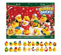 Christmas Rubber Duck 24 Days Countdown Toy Set | Fun 24-day holiday countdown set featuring squeezable, floating, and colorful rubber ducks for festive bath time and stocking