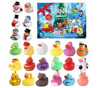 Christmas Rubber Ducks Advent Calendars 2025-24 Pieces Christmas Ducks 24 Day Countdown Calendar for Kids Stocking Stuffers