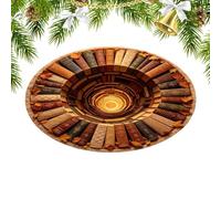 Christmas Rug for Living Room - 31.5x31.5 Inches Illusion Effect Round Mat | | 3D Optical Illusion Carpet Nonslip Door Mat Washable Holiday Seasonal Floor Pad Bedroom Area Rug Party Decoration