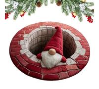 Christmas Rugs - 31.5/39.37/47.24" Xmass Bathroom Rugs, 3D Illusion Floor Mats, non Slip Kitchen Doormats | for Indoor Outdoor Home Bedroom Living Room Kitchen Porch Entrance Outside