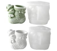 Christmas Santa Candle Mold - Easy Release Reusable Soap Crafting Tool | Resin Candle Soap Wax Molds For Beginners Professionals Studio Kitchen Hobby Bedroom Festive Party