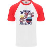 Christmas Santa Cattivo List Divertente Natale DA UOMO S/S Baseball T-Shirt