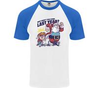 Christmas Santa Cattivo List Divertente Natale DA UOMO S/S Baseball T-Shirt