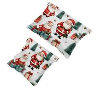 Christmas Santa Claus-1588 - Trousse tascabile per cosmetici, impermeabile, senza cerniera, chiusura automatica, mini custodia portatile da viaggio per cuffie e gioielli, Multicolore 06, 7.1x5.8