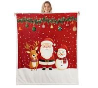 Christmas Santa Claus Coperta da Tiro Coperta Divano Multiuso Calda Plaid per Viaggi Uomini Adulti 100x125cm