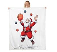 Christmas Santa Claus Coperta da Viaggio Coperta Divano Calda Multiuso Coperte per Letto Viaggi Donne 100x125cm