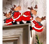 Christmas Santa Door Frames Decoration Lovely And Interesting Holiday Decor Door, Santa, Reindeer Christmas Door Corner Sign Decor, For Home Doors Windows And Walls (Elk)