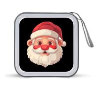 Christmas Santa Faces CD Case Holder Portable 40 Capacità DVD Wallet Storage Organizer per Auto Viaggi, Stile:, Taglia unica