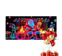 Christmas Santa Garage - 13x6ft Uv Fluorescent Festive Decoration | Festive Living Room Backdrop For Diy Enthusiasts Suburban Residents Party Hosts Family Gatherings Winter Festivities
