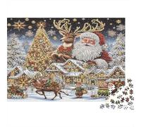 Christmas Santa Reindeer Puzzle in Cartone 1000 Pezzi Adulti E Bambini Relax A Casa Sfida Mentale Scelta Amazon Esercizio Per La Mente Cartone Riciclato 70x50cm/1000pcs