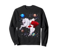 Christmas Santa Riding Unicorn in Space Funny Xmas Felpa
