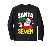 Christmas Santa Says 67 Six Seven Meme Funny Merry Christmas Maglia a Manica
