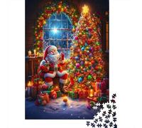 Christmas Santa Scene 1000 Pezzi Cartolina Premium Set Di Puzzle Sfida Del Gioco Educativo Presente Divertente Pacchetto Valore Decorazione Murale 70x50cm/1000pcs