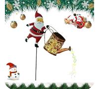 Christmas Santa Solar Kettle Lawn Lights - Waterproof Outdoor LED Decor with Solar Panel, Runs Up to 10 Hours, Garden, Pathway, Backyard Festive Lighting Display (Colored Light,1Pc)
