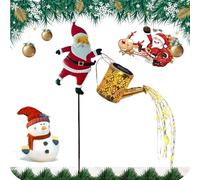Christmas Santa Solar Kettle Lawn Lights - Waterproof Outdoor LED Decor with Solar Panel, Runs Up to 10 Hours, Garden, Pathway, Backyard Festive Lighting Display (Warm Light,1Pc)