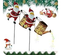 Christmas Santa Solar Kettle Lawn Lights - Waterproof Outdoor LED Decor with Solar Panel, Runs Up to 10 Hours, Garden, Pathway, Backyard Festive Lighting Display (Colored Light,2Pcs)