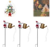 Christmas Santa Solar Kettle Lights, Solar LED Night Light Garden Lawn Decorative Lights, Vintage Waterproof Outdoor Lantern Decoration for Backyard Lawn Patio (3 sets)