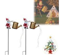 Christmas Santa Solar Kettle Lights, Solar LED Night Light Garden Lawn Decorative Lights, Vintage Waterproof Outdoor Lantern Decoration for Backyard Lawn Patio (2Pcs)