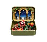 Christmas Scene Set With Storage Box Santa Claus & Bear Decorations | Festive Santa And Bear Figures, Decorative Holiday Display, Creates A Christmas Atmosphere For Desks, Shelves And Tables