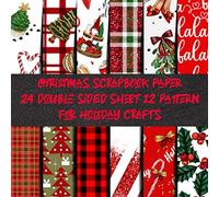 christmas scrapbook paper 48 double sided sheet 12 pattern for holiday crafts: deocrative crafting supplies for christmas cards & scrapbooking - embellishments pad collection kit
