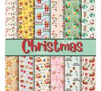 Christmas Scrapbook Paper Collection: Cute Animal Holiday Backgrounds for Crafts, Card Making, Journals, and DIY Projects - 8.5” x 8.5” Decorative Pages