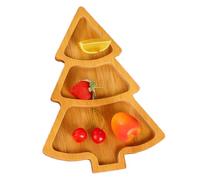 Christmas Serving Dishes - Cookie Tray, Christmas Serving Platter, Wooden Holiday Tree Trays | Holiday Tree Tray for Design Party Snacks, Fruit, Cookiess, and Dessert | Wooden Food Display for Kitchen