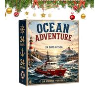 Christmas Ships Countdown Calendar | 24 Day 2D Acrylic Sea Ships Decor
