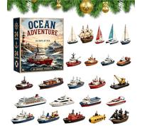 Christmas Ships Countdown, Calendar 24 Day, 2D Acrylic Sea, Ships Decor