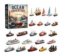 Christmas Ships Countdown, Calendar 24 Day, 2D Acrylic Sea, Ships Decor