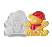 Christmas Silicone Molds - 3D Reusable Non Stick Crafts Casting Tool | 3D Gingerbread Man Candle Mold for Holiday Party Home Cake Fudge Candy Jelly