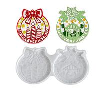 Christmas Silicone Molds - DIY Holiday Ornament Craft Supplies | Easy Release Reusable Casting Molds, Pendant Making Forms, For Clay Plaster Festive Decor