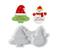 Christmas Silicone Molds - DIY Holiday Ornament Craft Supplies | Easy Release Reusable Casting Molds, Pendant Making Forms, For Clay Plaster Festive Decor