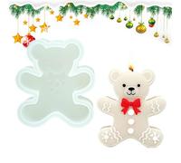 Christmas Silicone Molds for Resin | Stampo per Biscotti di Pan di a Forma di Orso,Stampo per Cioccolato Cera Cupcake Decorazioni Resina Fondente Sapone