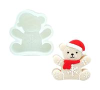 Christmas Silicone Molds - Gingerbread Bear Candle Moulds for Wax, Cupcake, Chocolate, Resin, Soap and Fondant - Easy Release Craft Mold for Holiday Decorations 2.95x3.03 inches