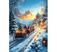 Christmas Sleigh Ride Through A Snowy Village Rompicapo 300 Pezzi Leonardo Da Vinci Per Adulti Science Fiction Magical Dream Cartone Rigido Ultima Cena Per Collezione E Regalo Da Passatempo Migliore