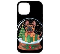 Christmas Snow Globe German Shepherd X-Mas Tree GSD Custodia per iPhone 12 mini