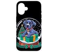 Christmas Snow Globe Great Dane X-Mas Tree Custodia per iPhone 16