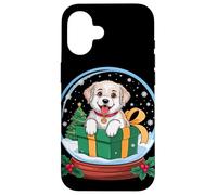 Christmas Snow Globe Great Pyrenees X-Mas Tree Custodia per iPhone 16