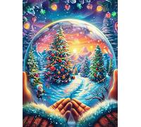 Christmas Snow Globe in A Pair of Hands Rompicapo 500 Pezzi Difficili 3D Cartone Rigido Resistente Tema Architettura Animal Plant Per Esperti Per Decorazione E Collezione Qualità Museale 500 PCS