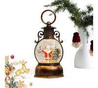 Christmas Snow Globe Lantern, 8.2x8.2x19cm Winter Holiday 6-Hour Timer | Adaptable Christmas Glowing Snow Globe Decoration | For Dining Room Under Tree Living Room Bedroom Windowsill Friends Teens