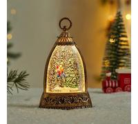 Christmas Snow Globe Lantern - Lampada a illuminata con Glitter, per Vacanze, Giorno del Ringraziamento, Feste, casa