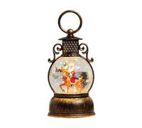 Christmas Snow Globe Lantern - Winter Retro Ornament, Glitter Decor, Elegant Festive Design, Holiday Decoration for Friends Teens Men Women Mantel Dining Room Tree