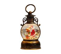 Christmas Snow Globe Lantern - Winter Retro Ornament, Glitter Decor, Elegant Festive Design, Holiday Decoration for Friends Teens Men Women Mantel Dining Room Tree