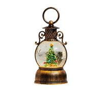 Christmas Snow Globe Lantern - Winter Retro Ornament, Glitter Decor, Elegant Festive Design, Holiday Decoration for Friends Teens Men Women Mantel Dining Room Tree