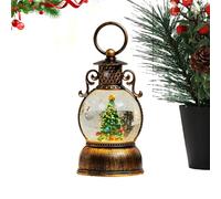 Christmas Snow Globe - Snow Globe Lantern, Lighted Christmas Globes Santa, Winter Retro Ornament | Christmass Snows Globes Lantern Glitter Decor For Friends Teens Men Women Mantel Dining Room