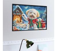 Christmas Snow Scene Cute Bichon Frise Puzzle 500 Pezzi Gioco Creativo Per Ragazzi Wildlife Intelligenza Educativa Rompicapo Idea Regalo Per Figlio A Natale E Compleanno 500 PCS